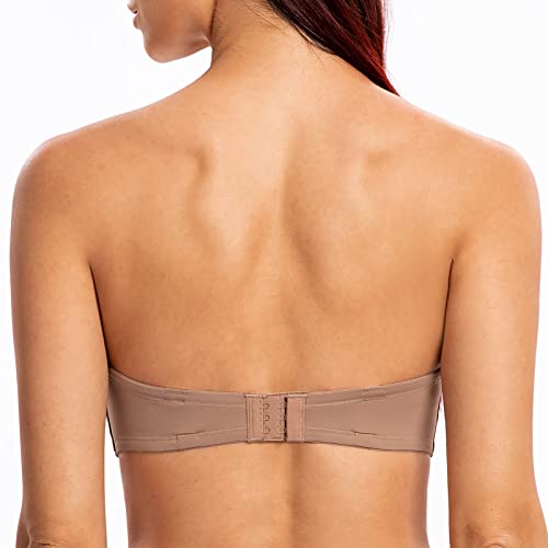 Image of MELENECA Women's Stay Put Padded Cup with Lift Underwire Push Up Strapless Bras