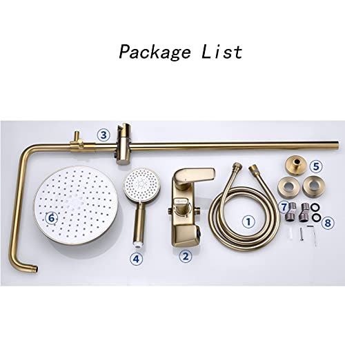 Système de douche or brossé pour salle de bain moderne