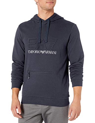 Emporio Armani EA7 Men's Logo Series Hoodie, Navy Blue, Medium