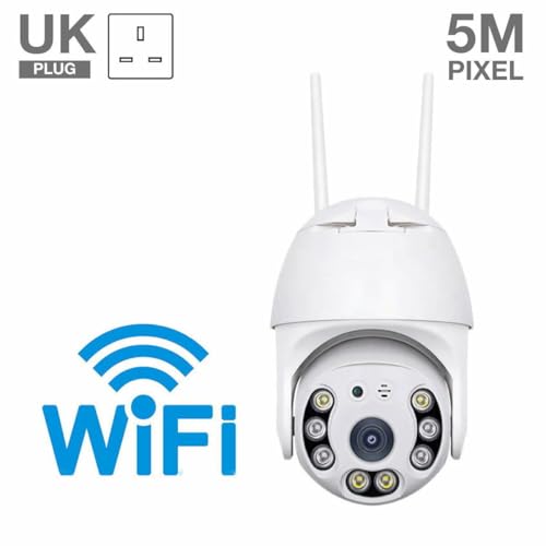 Image of MacCam 5MP WiFi Outdoor PTZ Security Camera | 360 View | Full HD | Color Night Vision | Motion Detection | Two Way Audio | Wireless CCTV Camera for Home with Mobile App V380 Pro (Dome Camera)