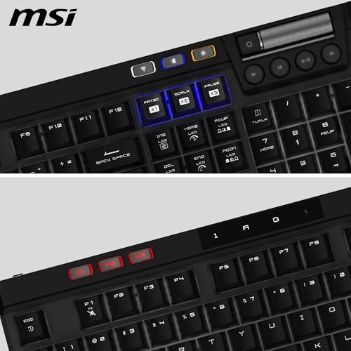 Strike Pro Wireless - Tastiera da gioco meccanica silenziosa AZERTY, switches Silent Touch sostituibili a Caldo, keycaps PBT, 2.4GHz, Bluetooth, RGB Mystic Light tramite Touche, Batt 4200mAh - Tastiera gaming - Immagine 2