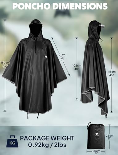 ANYOO Waterproof Rain Poncho Bike Bicycle Rain Capes Lightweight Compact Reusable for Adults