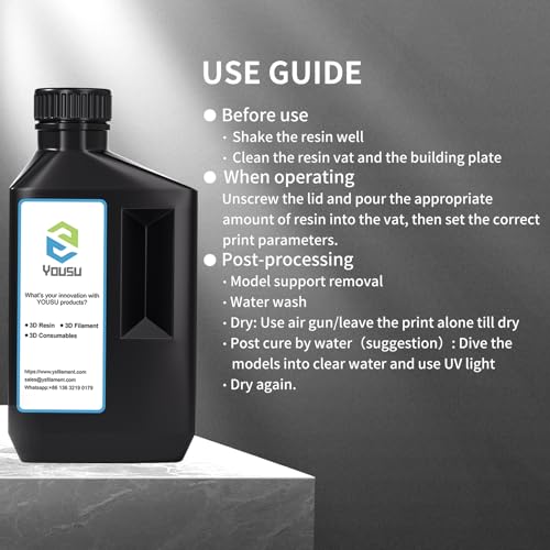 Image of YOUSU Flexible Tough (Shore 80A) 3D Printer Resin,Soft Rubber /TPU Like 3D Printing Resin,High Elongation 405nm Fast UV-Curing Photopolymer Resin for LCD Printer,White 1000g