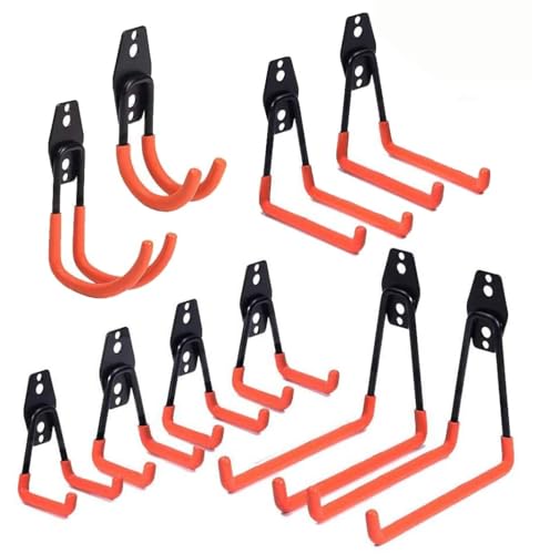 Reehi Garage Hooks, Steel Heavy Duty Garage Storage Hooks for Organizing Power Tools,Ladder,Bulk Items (Pack of 10)