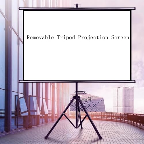 Pantalla de Proyección con Tripié Ajustable 60 y 72 Pulgadas, Pantalla Portátil HD Premium Antarrugas 16:9/4:3 para Cine en Casa o Exterior miniatura 2