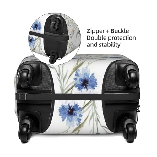 Flowers And Cornflowers Daisies Print Luggage Suitcase Covers Elastic Washable Luggage Protector Luggage Covers For Suitcase4