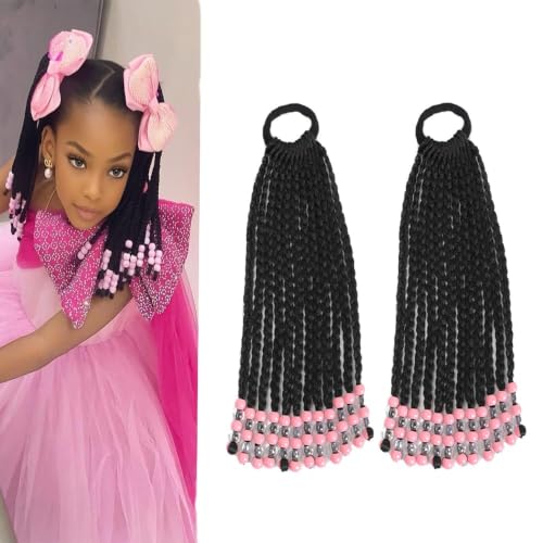 Kid Ponytail With Beads Braid Detachable Protective Hairstyle For Girls