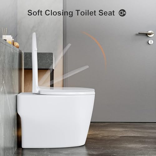 Toilet Seat, Soft Close Toilet Seats White with Quick Release for Easy Clean, Top Fixing, Stay Tight Toilet Lid Oval Shape, Heavy Duty Urea-Formaldehyde Anti-Bacterial Material with Stainless Hinges - Image 3