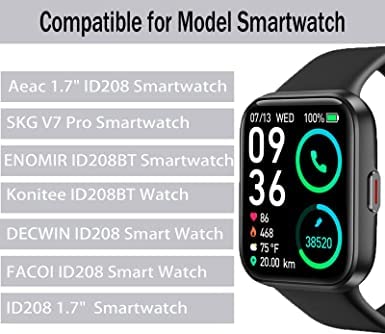 SKG V7 Pro Smart Watch Band,Silicone Braided Weave Sport Soft Replacement Straps Compatible for SKG V7 Pro/ENOMIR ID208BT 1.7"/Aeac 1.7" ID208/ENGERWALL ID208BT/Konitee/DECWIN/FACOI ID208 Smart Watch - Image 2