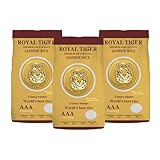Royal Tiger Jasminreis Duftreis Premium Gold 3x 1kg, aromatischer Langkornreis, locker & körnig, ideal für asiatische Currys, Gebratener Reis & Kokosreis