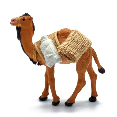 Miniatura 3 de Acan Tradineur Figura De Camello De Carga Para Belén - Fabricado En Durexina - Animales Decorativos Divertidos Para Nacimiento, Navidad, Decoración Tradicional - 10 X 5,5 X 11 Cm