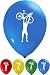 Bicycle Balloons - 12 Inch Latex - 2 Sided Print (16 Count) for Birthday Parties or Any Other Event Use - Fill with Air or Helium