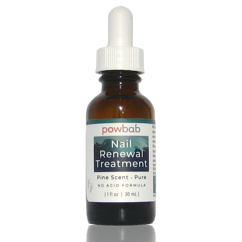 powbab Nail Renewal Treatment for Toenail. Pine Needle Scent, No Acid Formula. 100% Natural Solution Toenail Treatment Extra Strength for Foot and Nail. Natural Toe Nail Treatment - 1 oz