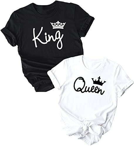 Matching Couple King Queen Shirts Valentines Day Shirts Love Him Love Her Matching Couple Shirts Gift For Him Gift For Her