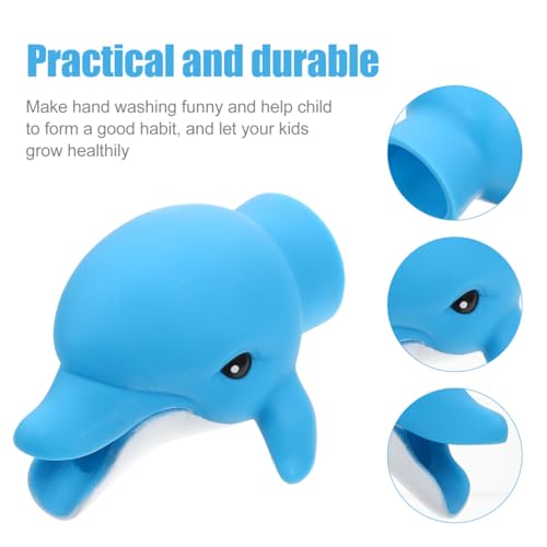 Image of Ipetboom Kids Faucet Extender Cartoon Sink Spout Guide Baby Hand Washing Tool Portable Vinyl Design 4.13X3.34X2.55 Inches Safe Toddler Bath Accessory