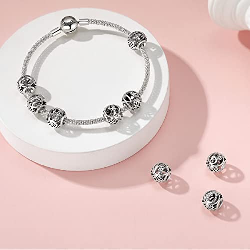 TIZU 925 Sterling Silver Letter Charms for Charms Bracelets Alphabet Initial Beads Charms Jewelry Gift for Women3