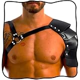 Fstrend Faux Leather Shoulder Harness for Men Body Chest Strap Belt Punk Adjustable Accessory