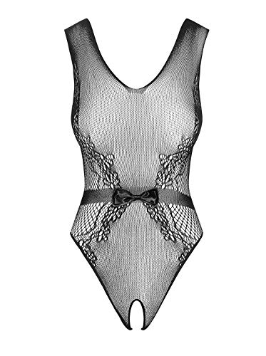 Body Ouvert Résille Noir Obsessive B115 en Maille Fine de Luxe