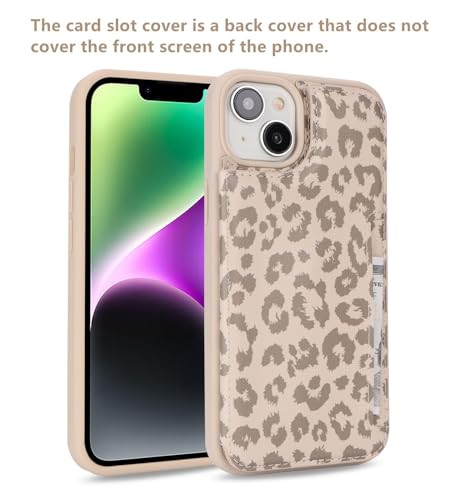 iCoverCase Compatible with iPhone 13 Phone Case with Card Holder, Wallet Case for Women Men RFID Blocking PU Leather Protective Case 6.1 Inch (Beige Leopard) by iCoverCase - Image 3