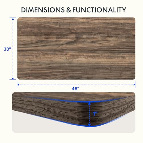 Image of FLEXISPOT EN2 Whole-Piece Standing Desk with Clamp Power Strip, 48 x 30 Electric Stand Up Height Adjustable Desk with Cable Management (White Frame + 48 inch Black Walnut Desktop, 2 Packages)