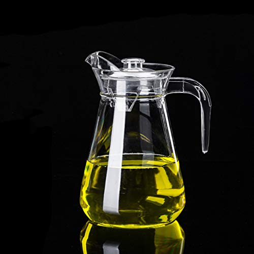 UPKOCH Jarra de cristal con tapa y boquilla para zumo casero, para bebidas heladas, vino, café, leche (1 L) - Imagen 6