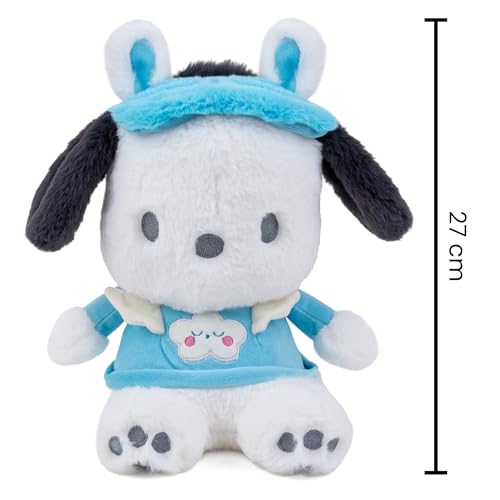 Image of Mirada Official Sanrio Pochacco Soft Plush Toy | Cute Blue Puppy Stuffed Toy for Kids & Girls | Soft Toys for Kids, Cute Soft Toys, Stuffed Animals, Plush Toy, Gift Item, Collectible Decor | 27cm