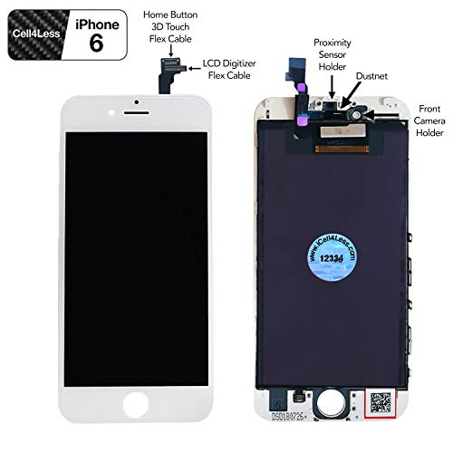 CELL4LESS LCD Touch Screen and Digitizer Assembly for The iPhone 6 4.7 inch - NOT for The 5.5” (for iPhone 6 White) - Thumbnail 4