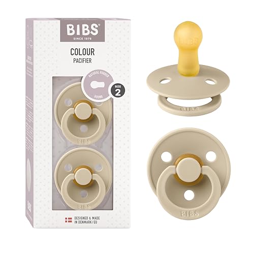Image of Bibs Pacifiers Color Collection, Set of 2 BPA-Free Latex Pacifiers Made in Europe, Round Nipple Baby Pacifier.