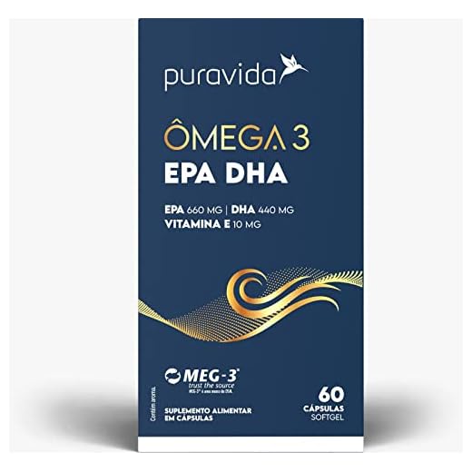 Pura Vida Ômega 3 EPA DHA 60 Cápsulas