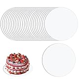 25 Stück Tortenplatte Pappe Weiß, 15 cm Cake Board Rund, Stabil Cakeboard, Weiße Kuchenbretter Rund, Wiederverwendbar Torten Unterplatten für Die Präsentation von Hochzeits- Und Geburtstagskuchen