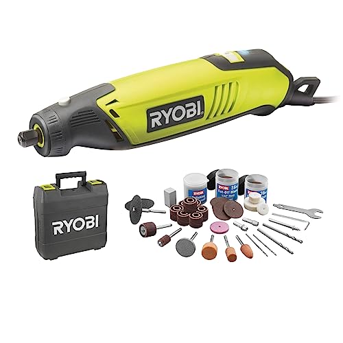 RYOBI - Mini-Outil Multifonction Filaire EHT150V – 150W, 115 Accessoires Inclus, Vitesse Variable 5 000 à 35 000 tr/min, Idéal Gravure, Ponçage, Découpe Précise