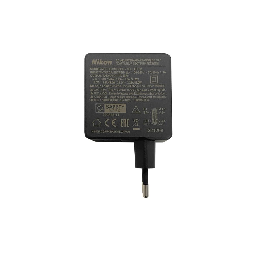 Nikon Adattatore EH-8P, CA Caricabatteria USB-C, 45w, Power Delivery, Nero