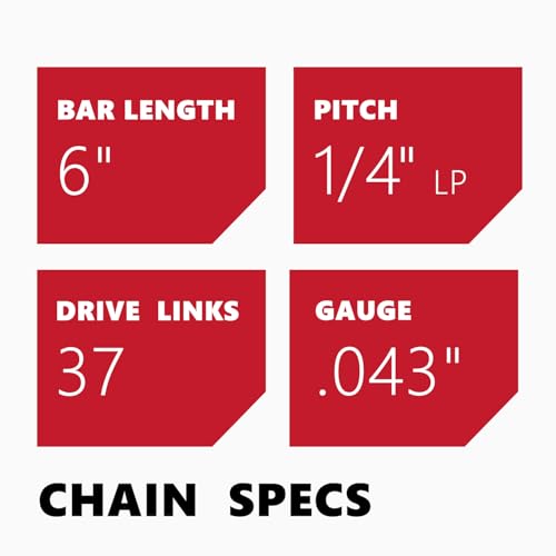 Image of KAKEI 6 Inch Chainsaw Chain 1 /4 inch Pitch .043 inch Gauge 37 Drive Links Pole Saw Chain (3 Chains) - Semi Chisel