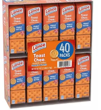 Lance Toast Chee Peanut Butter Sandwich Crackers, (40 Count) Bulk Box by LOS