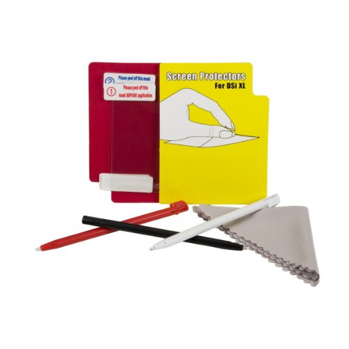 Nintendo DSi XL - 3 x Stylus Set und 2 Bildschirm Schutzfolien Cover