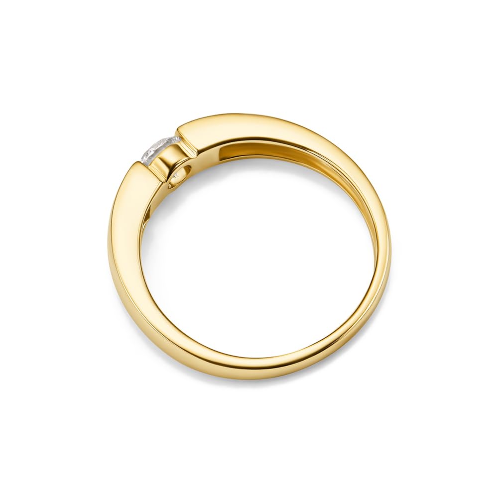 MIORE Schmuck Damen, Verlobungsring Damen, Ring Gold 375 9kt mit Diamant 0.25 Ct in Spannungsfassung, Echt Gold Damenring, Goldring, Ring Damen, Damenschmuck Handgemacht