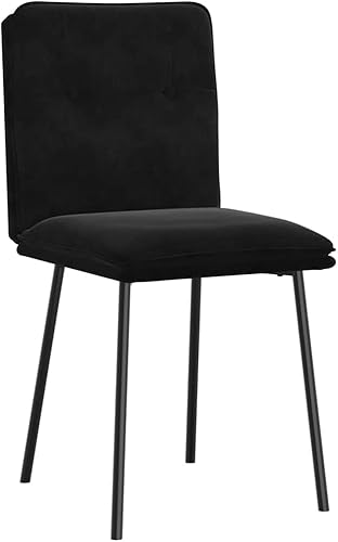 Miniatura 4 de Modern Velvet Dining Chairs Set of 4 Black Rectangular for Dining Room Kitchen Living Room Comfortable Sturdy Indoor Furniture