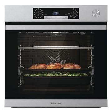Hisense O66226AXS, Forno Multifunzione Termoventilato con Generatore di Vapore, Cavità XXL 77L, Pulizia Acqua Cleaning, 13 Funzioni di Cottura, Cottura Combinata a Vapore, Funzione Pizza 300 °C, inox