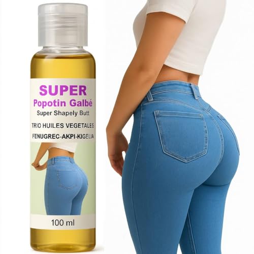 Huile pour Grossir les Fesses-Développer Hanches-Volume Poitrine -Formule Spéciale- FENUGREC-AKPI-KIGELIA l 100% Naturelle Pure l 100Ml I Love My Popotin