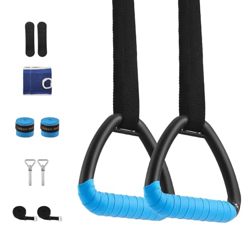 Anillos de gimnasia para gimnasio, 2 unidades, ABS para interior y exterior, con correas ajustables...