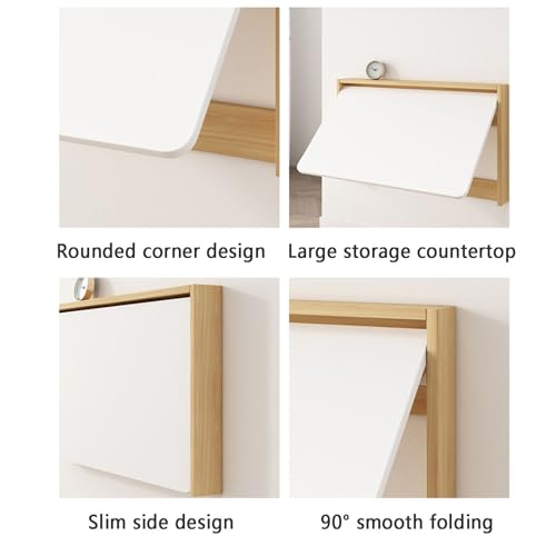 Table pliante murale bureau peu encombrant compact pour aménagement chambre et salon - 5