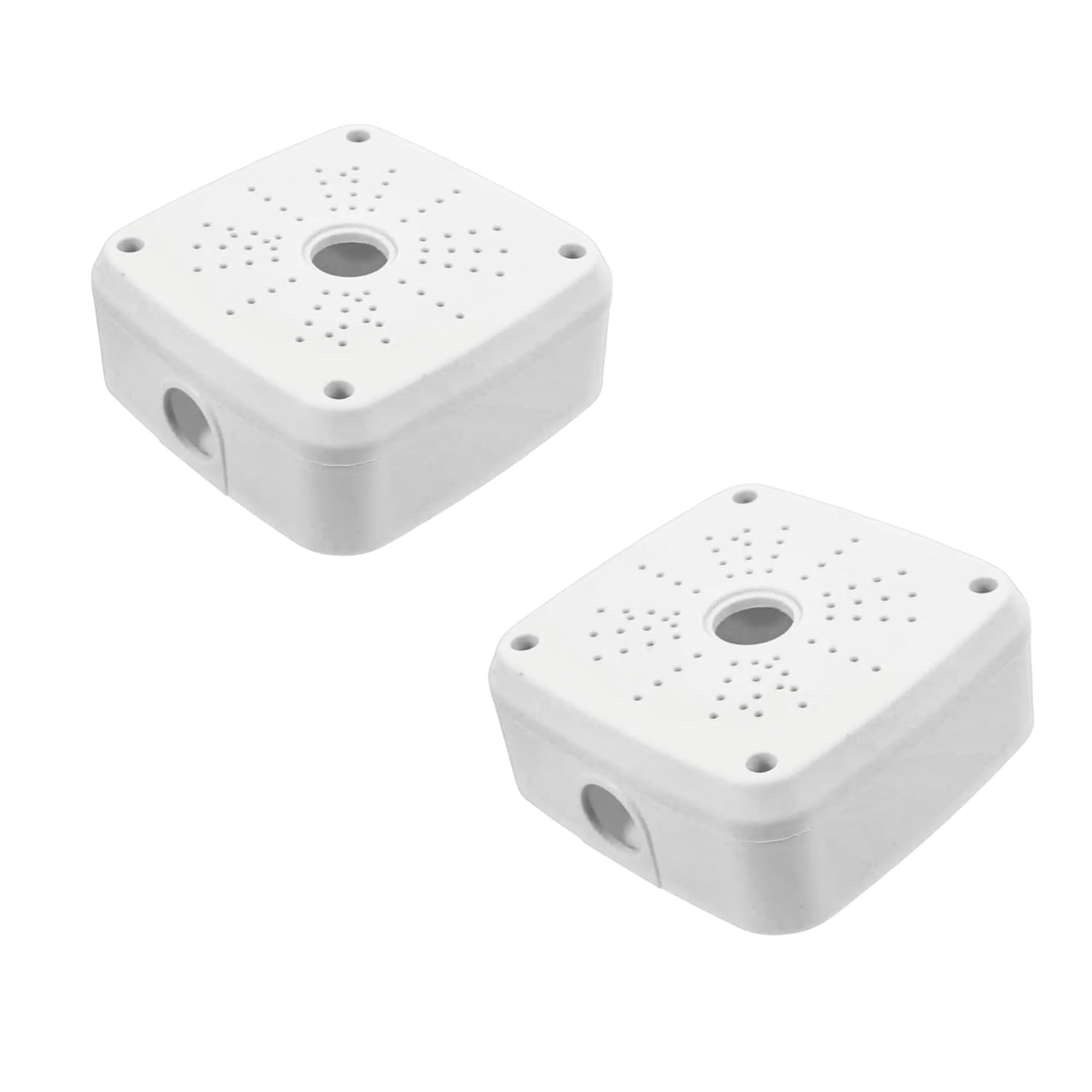 5x5” Square Waterproof PVC Junction Box for CCTV Camera, Heavy Duty Outdoor Electrical Enclosure, 3 Entry Inlets, Wire Protection – Pack of 2