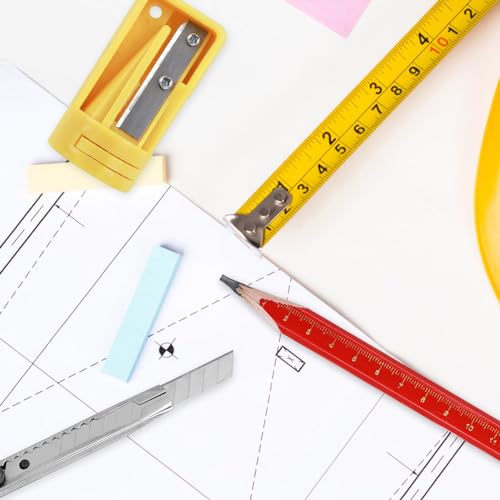 Prasacco 22 Stück Zimmermannsbleistifte, Bleistift Baustelle Holzbearbeitung Markierungswerkzeug Baustellen Bleistift Baubleistift mit Bleistiftanspitzer für Markieren und Anzeichnenauf