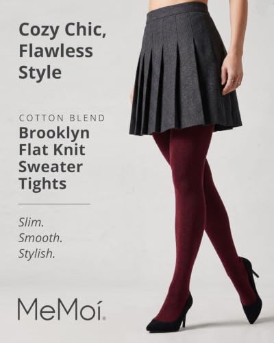 Image of MeMoi Brooklyn Flat Knit Sweater Tights for Women, Cotton Blend XS-6X