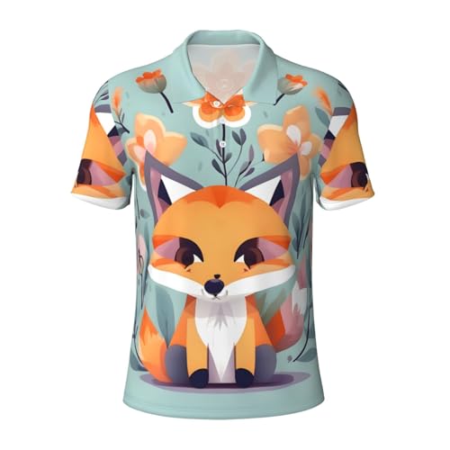 Polo manches courtes imprimé fleurs renard homme : chemise décontractée été