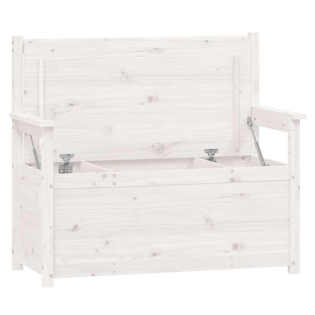 Banco blanco 112,5 x 51,5 x 96,5 cm madera maciza de pino con