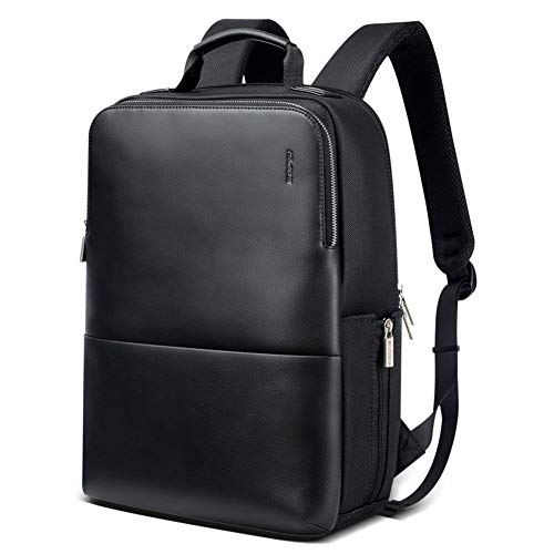 Herren Tasche Anti-Diebstahl-Reise-Rucksack aus Leder, 39,6 cm (15,6 Zoll) Laptop, mit USB-Ladegerät, Tagesrucksack für Computer Pack,