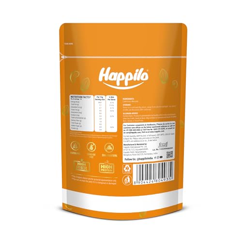 Image of Happilo Natural Popular Californian Almonds 200g | Real Nuts | High in Fiber | Badam Giri | Rich in Protein | Magnesium | Phosphorus | Dietary Fibre | Nuts & Dry Fruits | Gluten Free & Zero Cholesterol