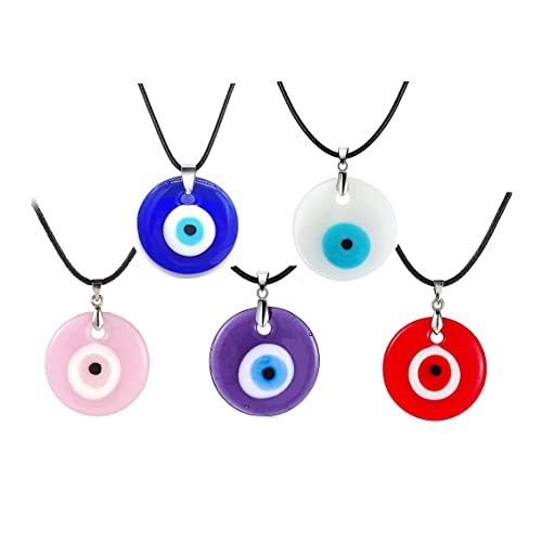 Collier mauvais œil en verre et cuir Caiyao, le cadeau symbolique idéal mixte