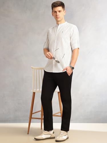 Image of Thomas Scott Men's | Straight Fit | Mid-Rise | Solid | 4 Pockets | Woven | Chinos Trouser